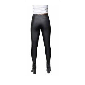 Jane and Bleecker Womens Small 2-4 Faux Leather Leggings Black Casual Comfort